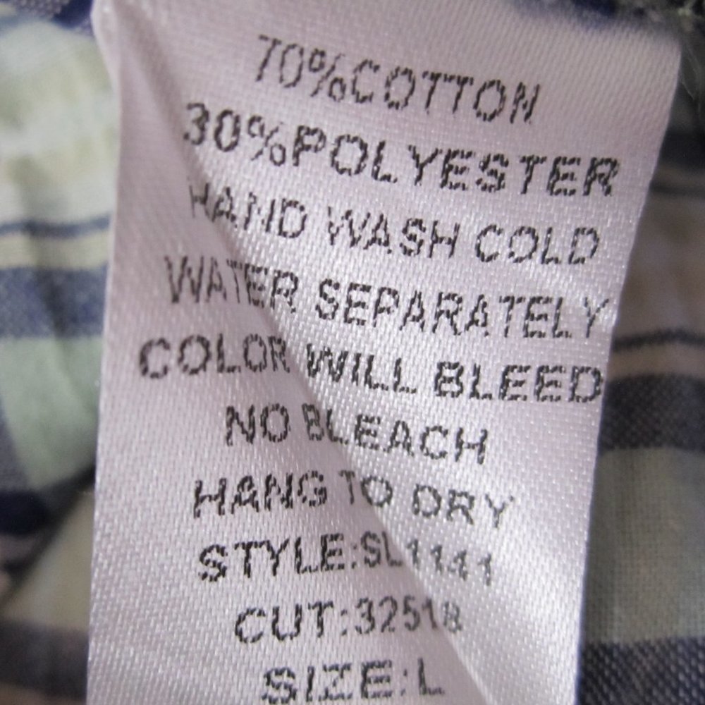 She + Sky Mint Green and Navy Blue Plaid Shirtdress - L - Picture 7 of 7